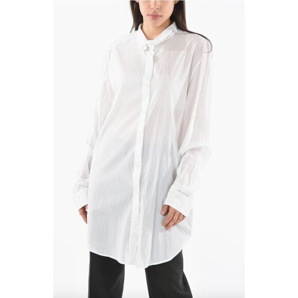 Ann Demeulemeester White Cotton CECIEL Button-down Shirt detailed LONG Small 36 - Picture 2 of 7